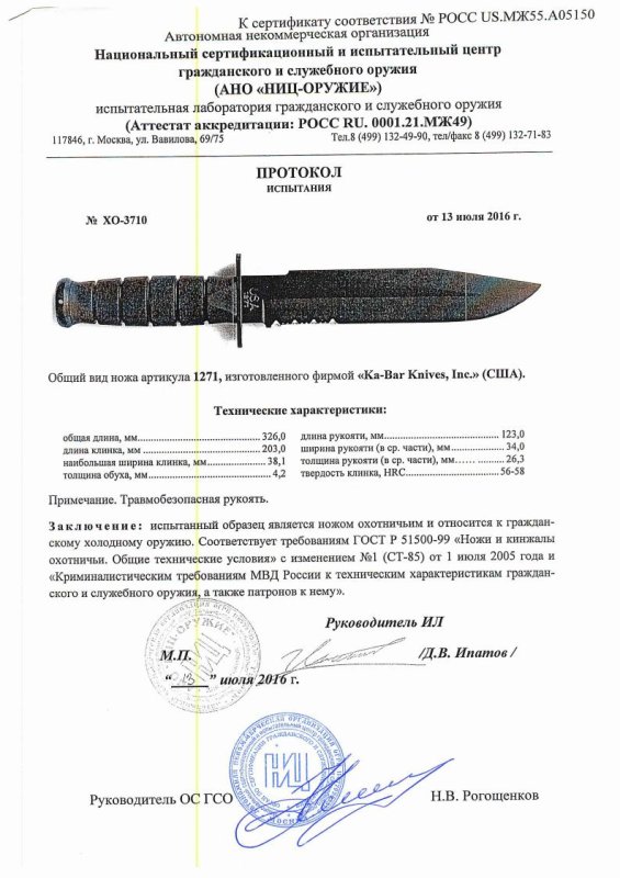 Нож нескладной Ka-Bar «1271»