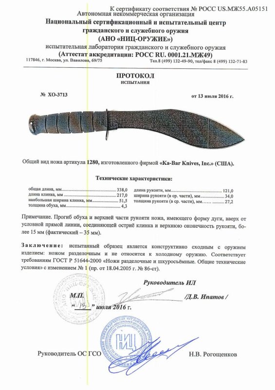 Нож нескладной Ka-Bar «1280»