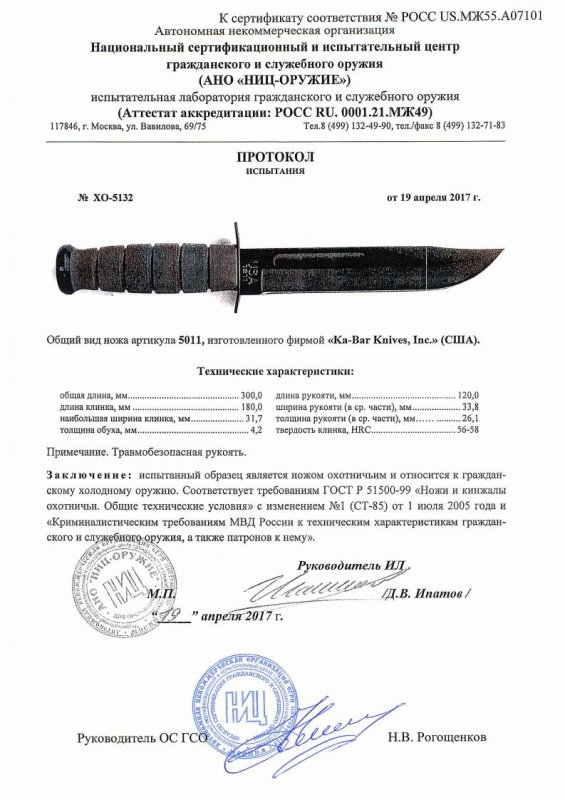 Нож нескладной Ka-Bar «5011»