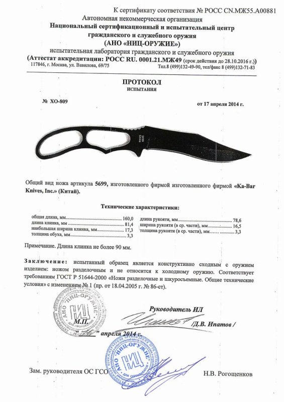 Нож нескладной Ka-Bar «5699»