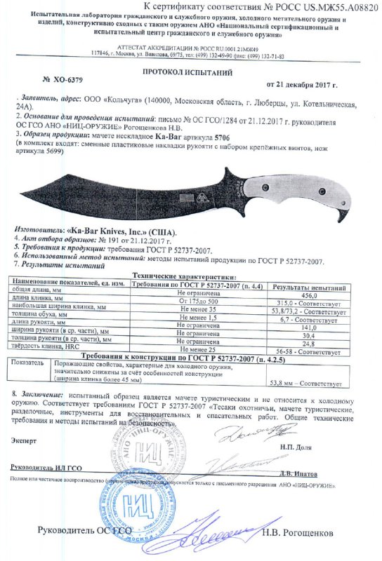 Мачете Ka-Bar «5706»