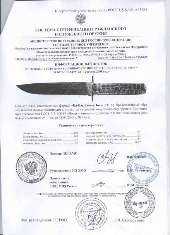 Нож нескладной Ka-Bar «6376»