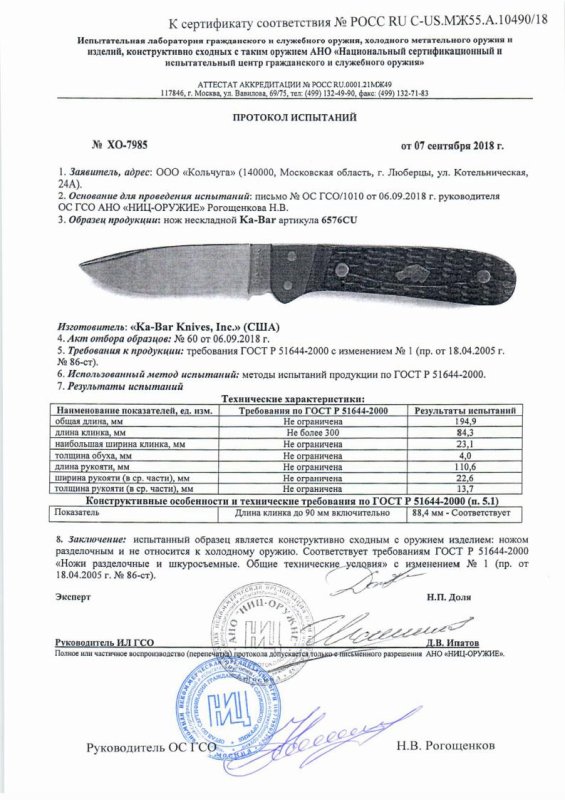 Нож нескладной Ka-Bar «6576CU»