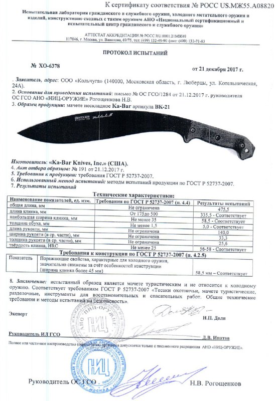 Мачете Ka-Bar «BK21»