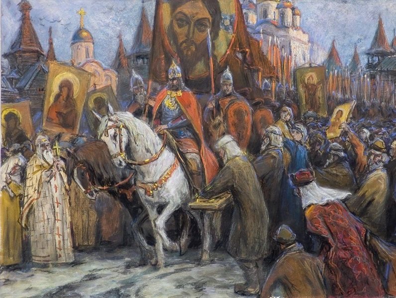 Мстислав и новгородское вече. Картина 1917 г.