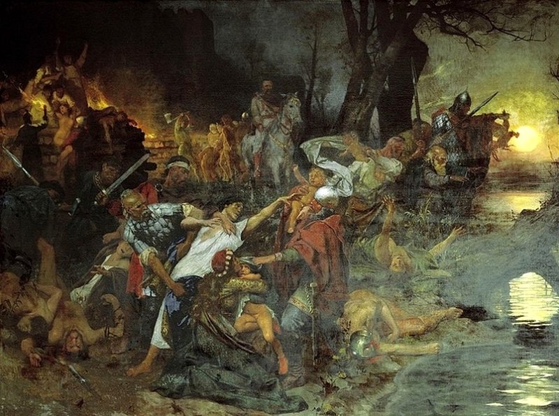 Набег кочевников на поселение восточных славян. Картина XIX в.