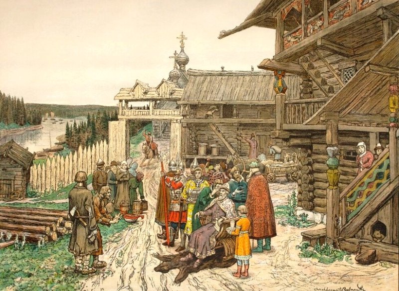 Двор удельного князя XII в. Картина В. Васнецова 1909 г.