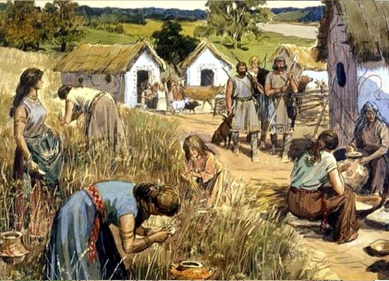Селение древних восточных славян. Современный рисунок
