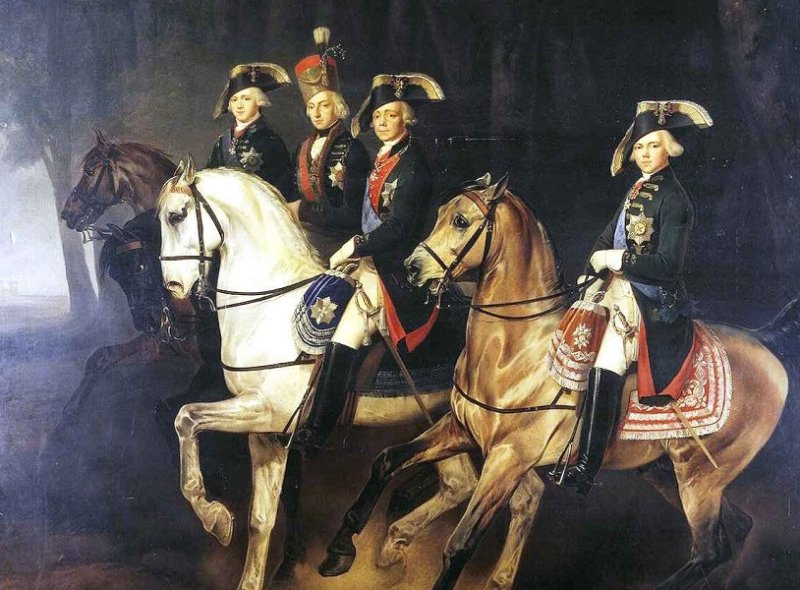 Павел I с сыновьями и венгерским палантином Иосифом. Картина 1848 г.