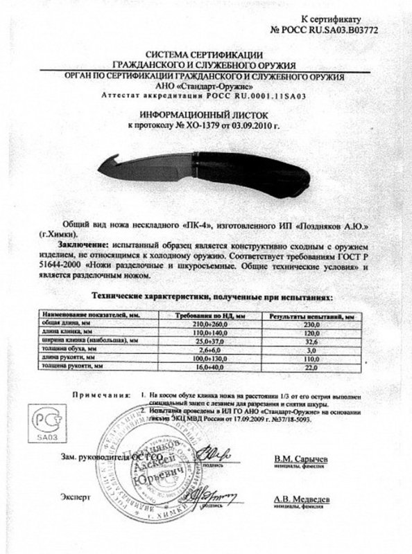Нож нескладной «ПК-4»