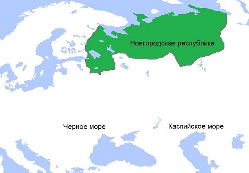 Территория Новгородской республики в 1300-1400 гг.