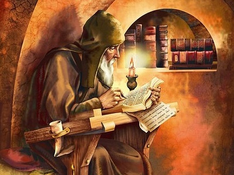 Нестор Летописец. Фрагмент современной иконы