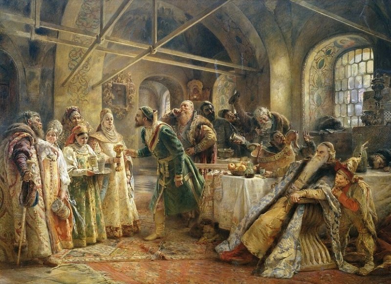 Пир у боярина Морозова. Картина 1895 г.