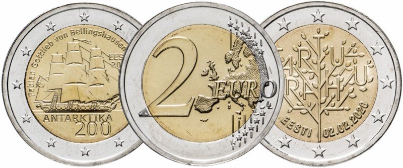 2 евро 2020 года Эстонии