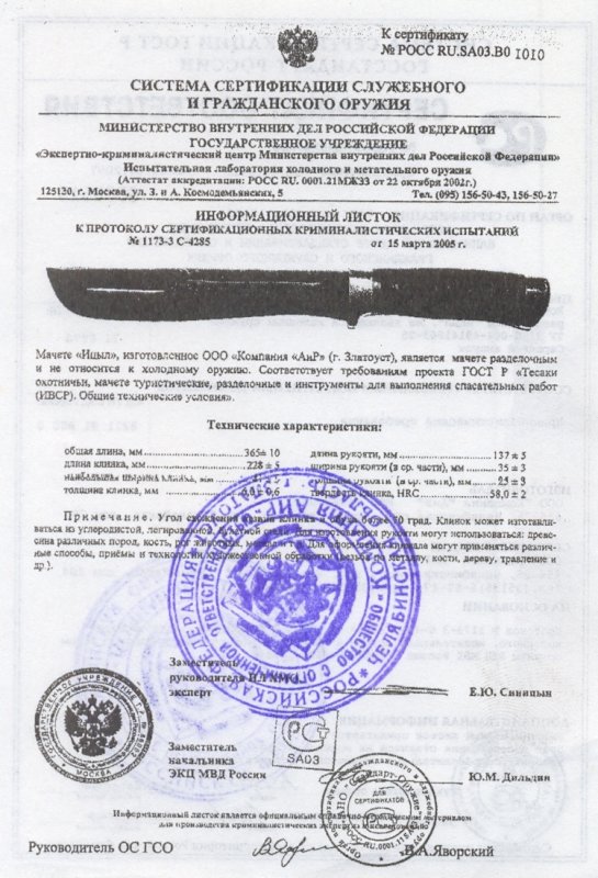 Мачете АиР «Ицыл»