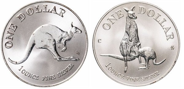 Серебряные доллары 1993 и 1996 годов выпуска