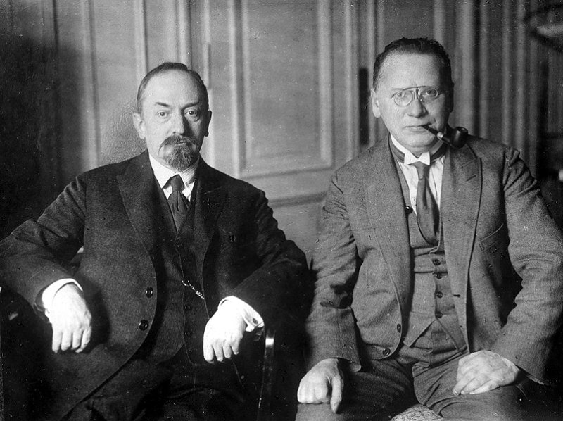 Г.Чичерин и М. Литвинов в 1928 г.