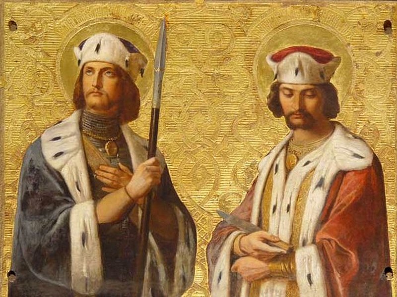 Св. Борис и Глеб на росписи Исаакиевского собора