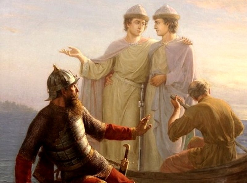 Видение Св. Бориса и Глеба. Картина 1889 г.