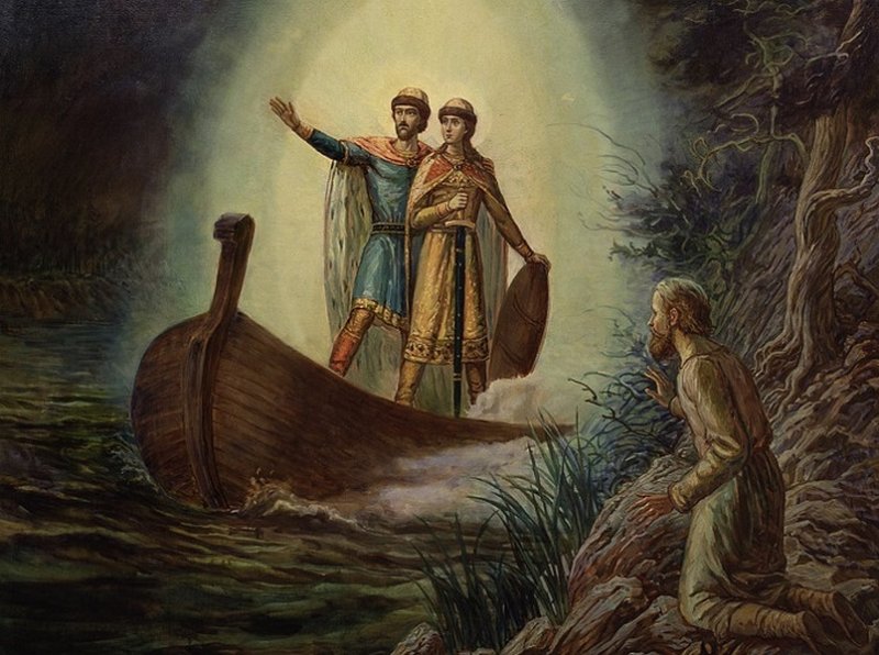 Явление Бориса и Глеба перед Невской битвой. Картина 2001 г.