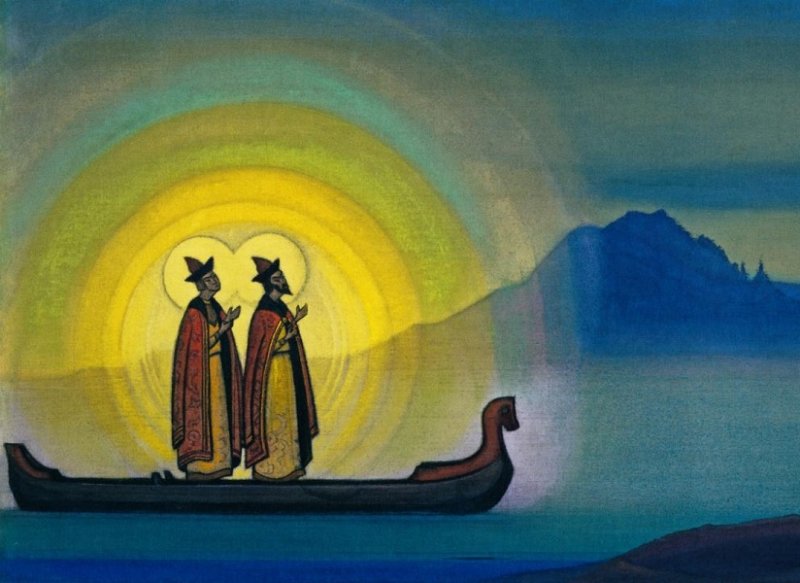 Борис и Глеб. Фрагмент картины Н.Рериха 1942 г.