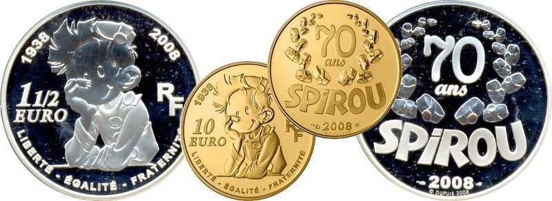 Спиро на французских монетах