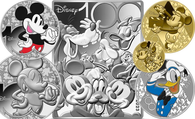 Герои Диснея на французских монетах