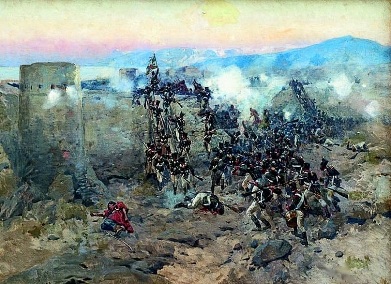 Штурм персидской крепости. Картина 1898 г.