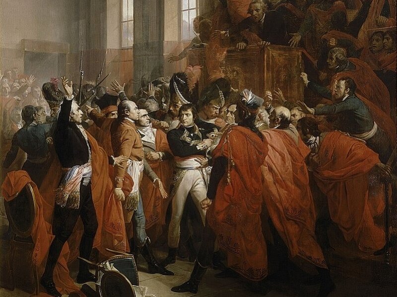 Наполеон Бонапарт на «Совете пятисот» в 1799 г. Картина 1840 г.