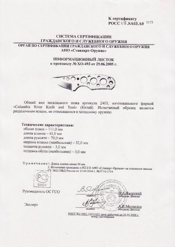 Нож нескладной CRKT 2403