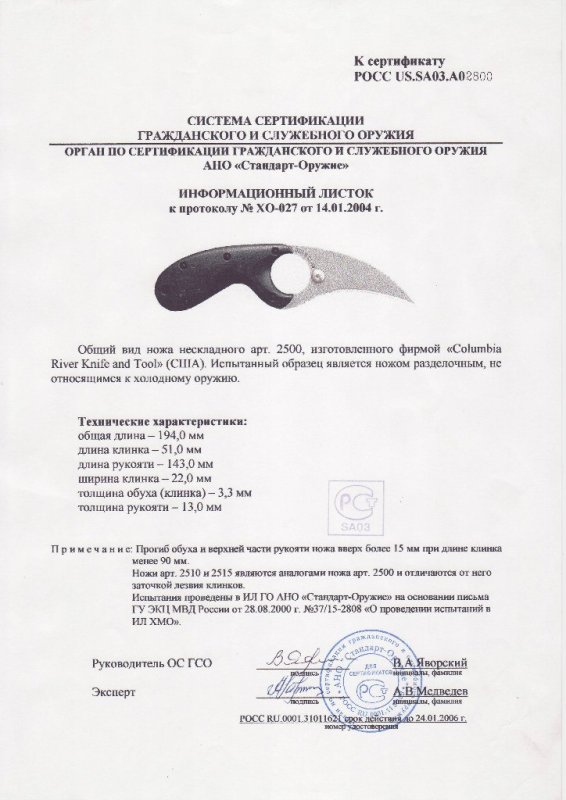 Нож нескладной CRKT 2500 (2510, 2515)