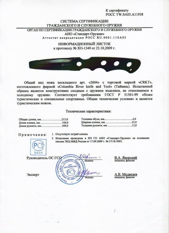 Нож нескладной CRKT 2604