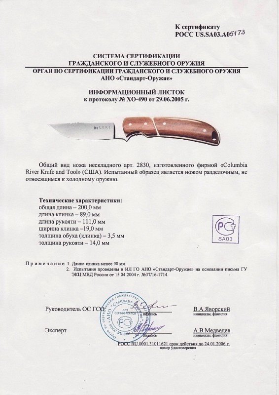 Нож нескладной CRKT 2830