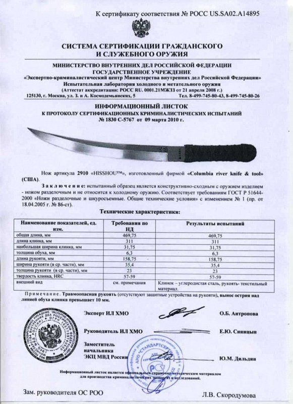 Нож нескладной CRKT 2910