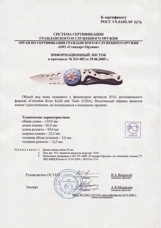 Нож складной с фиксатором CRKT 5010 (5011)