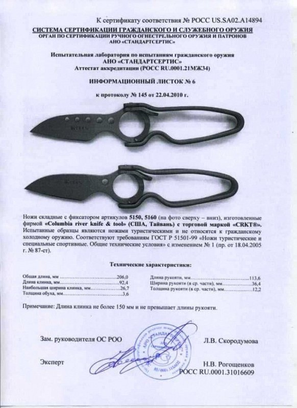 Ножи складные с фиксатором CRKT 5150 и 5160