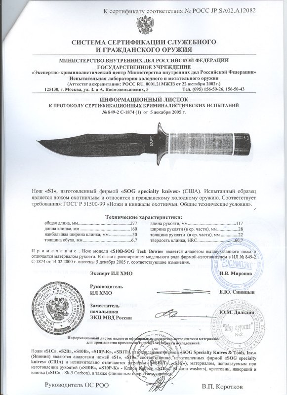 SOG S1 (S1C, S2B, S10B, S10P-K, SB1T)
