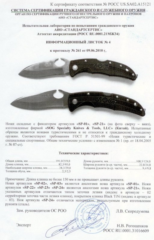 SOG SP-01 (SP-02, SP-03), SP-21 (SP-22, SP-23, SP-24)