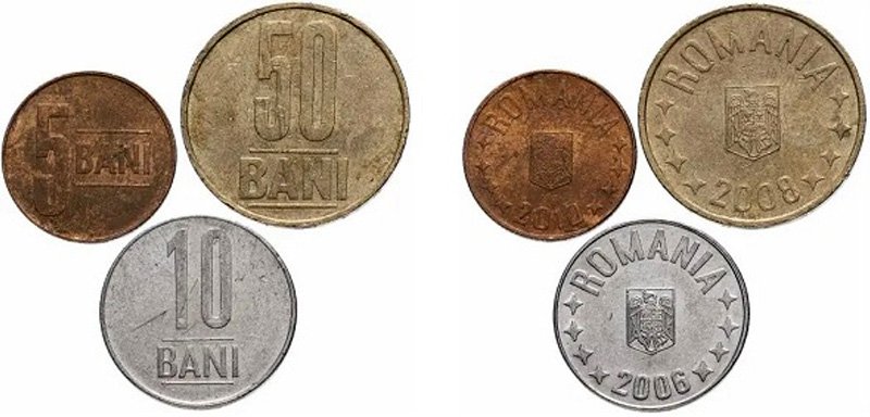 Разменные монеты Румынии 2005-2017 гг.