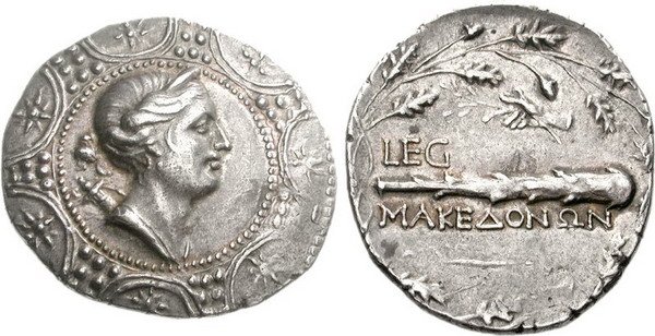 Македонская тетрадрахма, отчеканенная римскими властями. 146 г. 