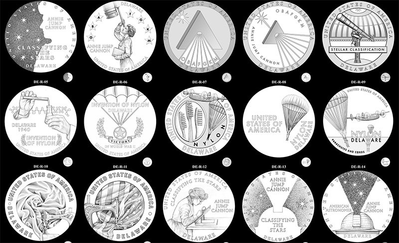 Предварительные эскизы монеты "Делавэр"