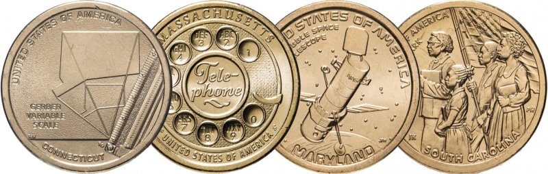 1 доллар "Коннектикут", "Массачусетс", "Мэриленд" и "Южная Каролина" (2020 г.)