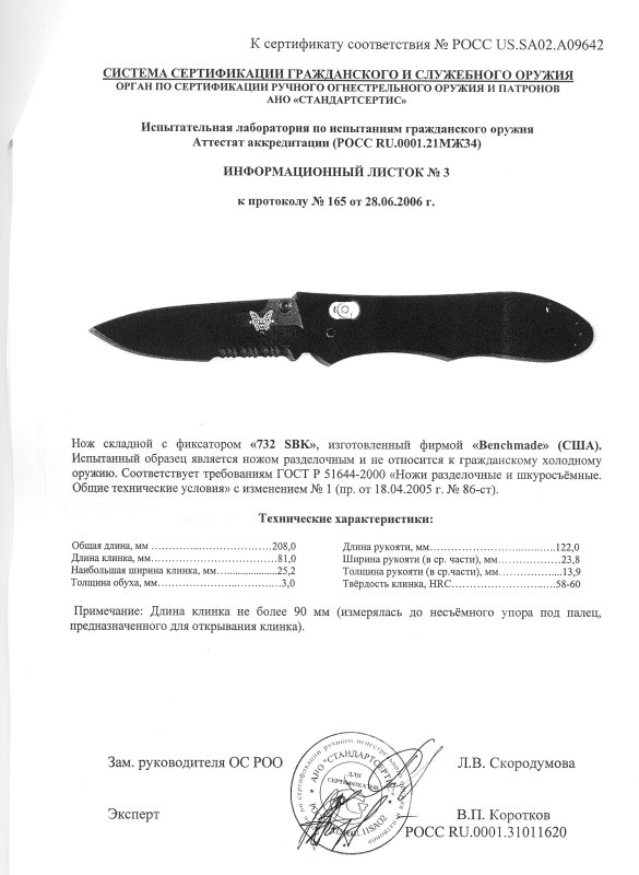 Benchmade 732SBK