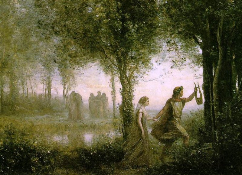 Орфей выводит Эвридику из царства мертвых. Картина 1861 г.