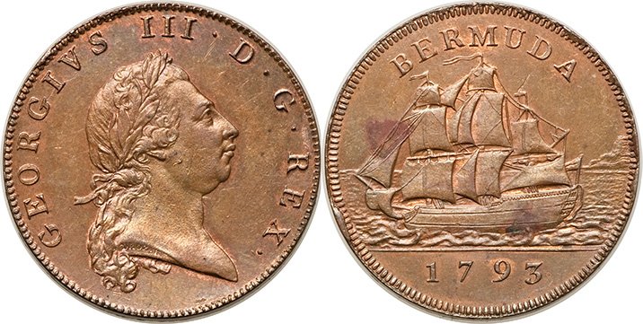 Пенни Бермудских Островов 1793 года