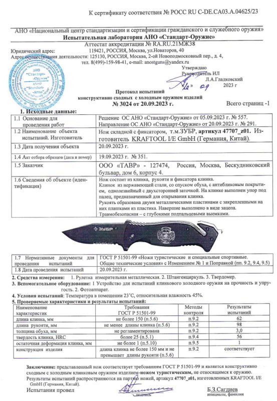 Нож складной с фиксатором KRAFTOOL ЗУБР 47707