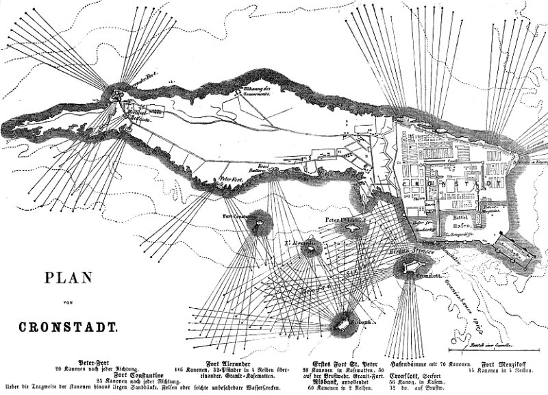 План крепости Кронштадт 1854 г.
