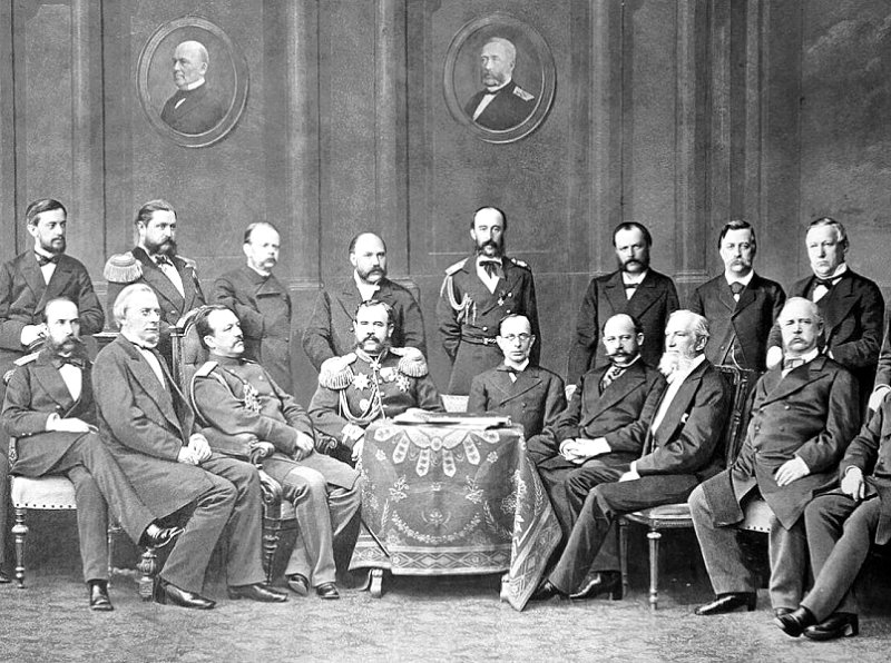 Победоносцев среди членов комитета Доброфлота, 1878 г.