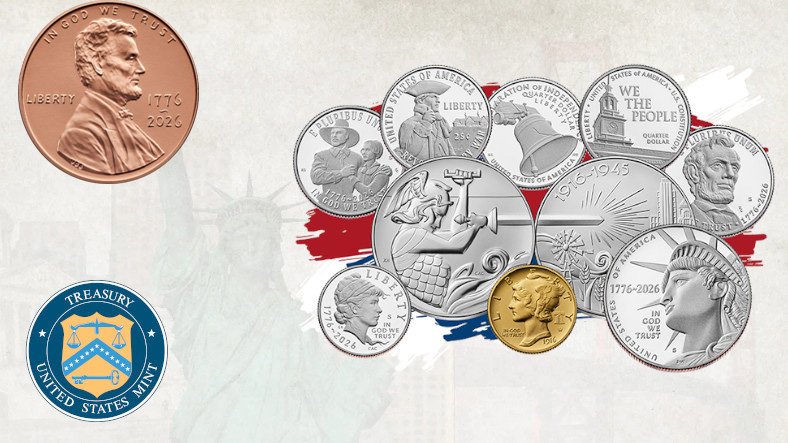 Примеры юбилейных монет США 2026 года