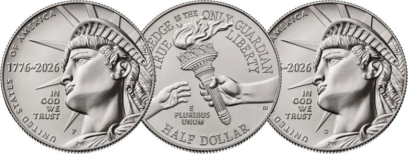 «Вечная Свобода» («Несокрушимая свобода»). Монеты Филадельфии (слева) и Денвера (справа)